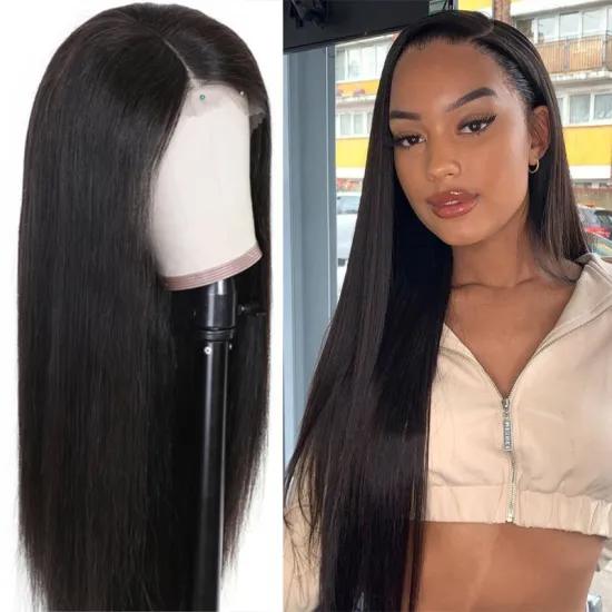 Rebecca 28 inches Transparent 13x4 Lace Front Human Hair Wigs Bone Straight Lace Front  Remy HD Lace Frontal Wig for black woman
