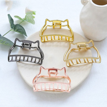 Vintage Metal Hair Claws Crab Cat Ears Hair Clips Hairpins Barrettes Women Fashion Hair Accessories Styling Tools Cute Headwear