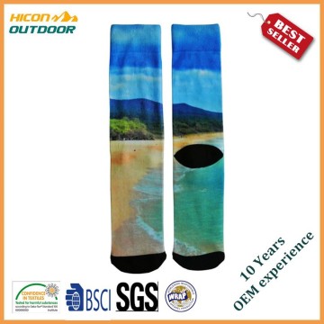 Breathable fresh color sublimation polyester socks