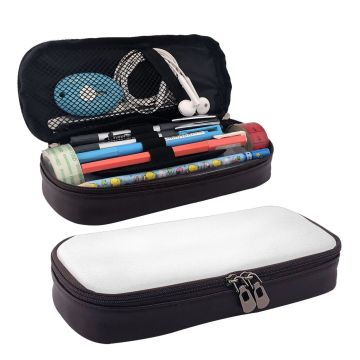 Blank Leather Sublimation Pencil Case for School Pen Bag with Zipper
