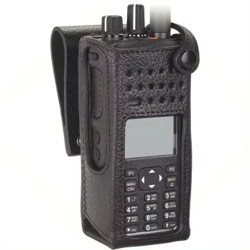 Hard Leather Sleeve with 3-inch Rotating Belt Ring for Motorola DP4801e DP4800e XiR P8660i Two Way Radios