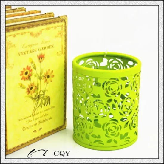 round metal mesh engraved pen cup