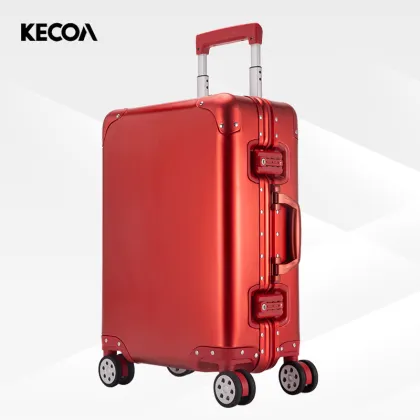 Travel Suitcase: Premium All-Aluminum Carry-On Luggage with 4 Wheels | Luxury Aluminum-Magnesium-Alloy Business Suitcase