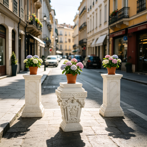 Base clásica de mármol blanco para urnas
