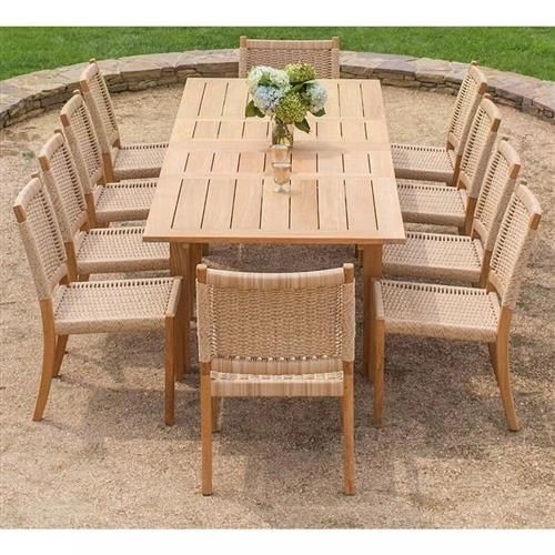 High Quality Home Furniture Teak Wood Waterproof Patio Hotel Wooden Dining Garden Outdoor Table