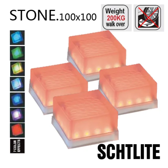 LED brick light glass RGB outdoor l paving light