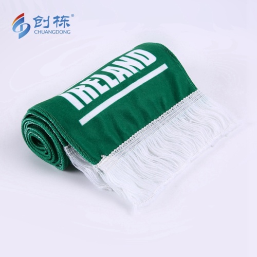 Customized Polyester Soccer Football Knitted Fleece Scarf