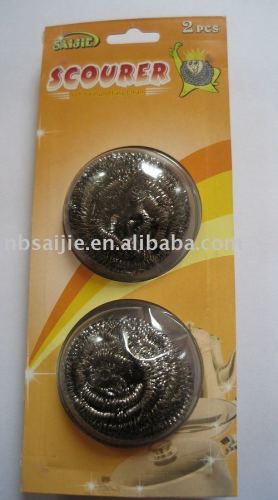 Stainless steel scourer(Double blister),mesh scrubber, cleaning ball
