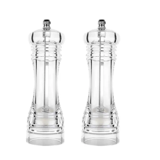 Hyri Hotel Grade Acrylic Pepper Grinder & Salt Shaker Set: Adjustable for Pepper & Himalayan Salt