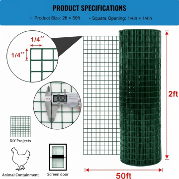 Rete di sicurezza in rete saldata rivestita in PVC verde