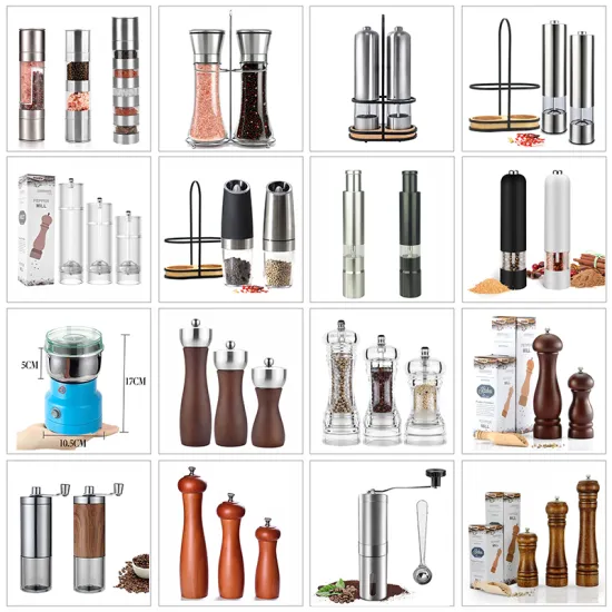 Manual Pepper Mill Adjustable Coarseness Premium Electric Salt and Pepper Grinder Set