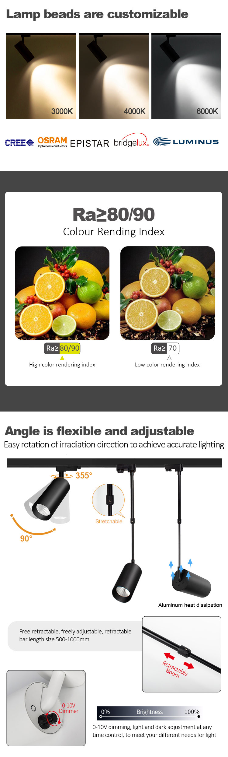 hanging led track light