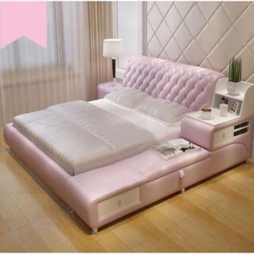 Letto matrimoniale tatami in pelle moderna con spazio