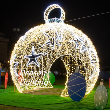 巨大な屋外LEDビッグボール3Dクリスマスライトディスプレイ