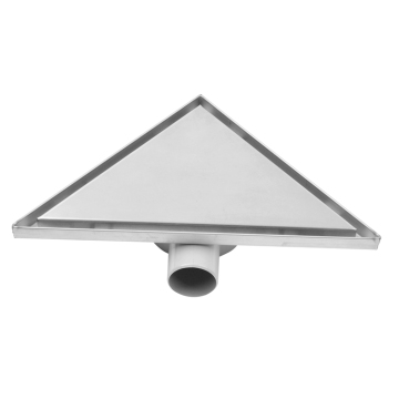 Triangle Shower Drain with Side Outlet, Corner Installation, Stainless Steel Floor Drain