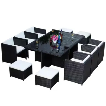 Outdoor Rattan Table and Chair Set for Restaurant Furniture