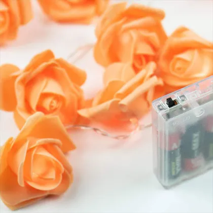 Battery Rose Flower Christmas Village Led Lights