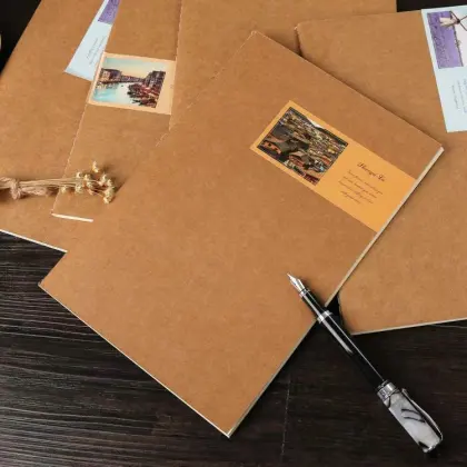 Custom Minimalist Notebook Kraft Paper Stitch Notebook