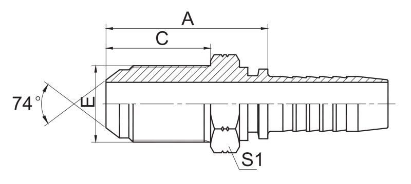 Jic Male 74 Cone Hydraulic Fittings Parameters