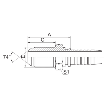 JIC Male 74 accesorios de manguera hidráulica de cono