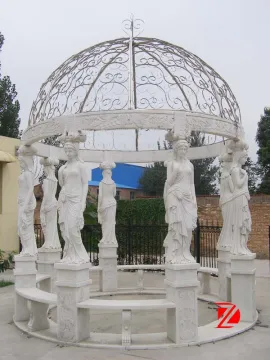Outdoor gazebo with metal roof