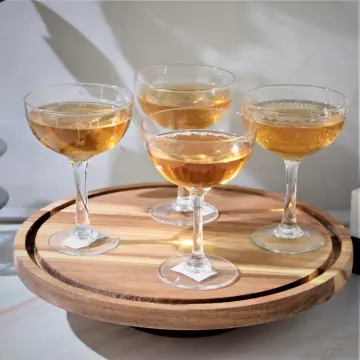 etched champagne coupe glass set