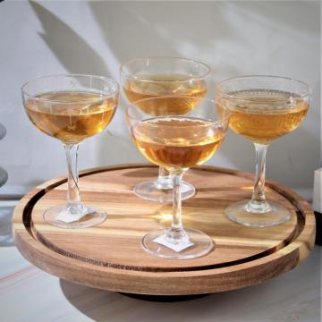 etched champagne coupe glass set