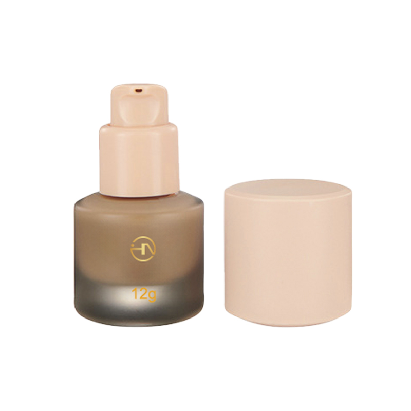 12g Frosted Makeup Liquid Foundation Pump Glass Bottle