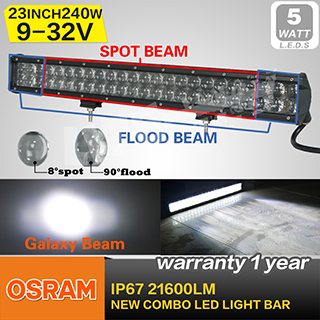 240W High Power Light Bar, 48PCS*5W Osram LED, for ATV/UTV/off Road Car/Mining