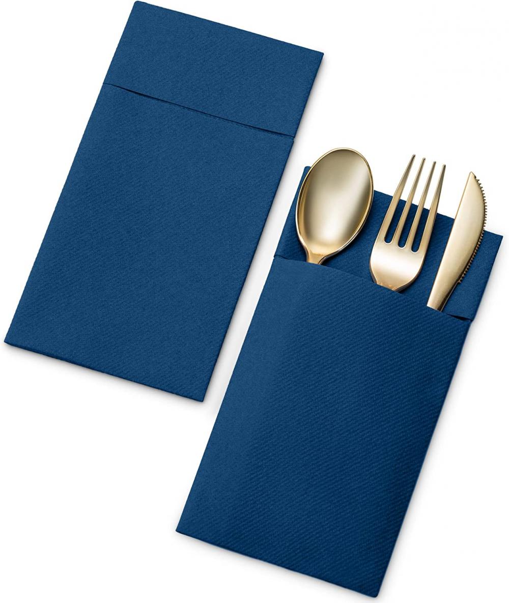 Dîner serviettes avec poche de couvercles intégrés pour l&#39;argenterie