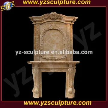 carving stone outdoor fireplace for decoration