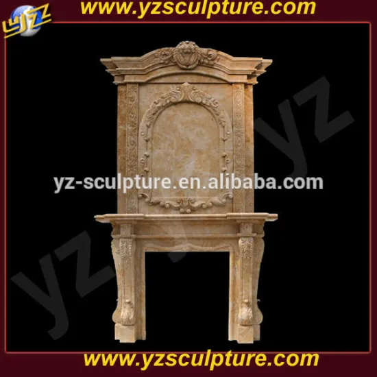 carving stone outdoor fireplace for decoration