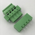 Vertical straight PCB terminal block with locking screw