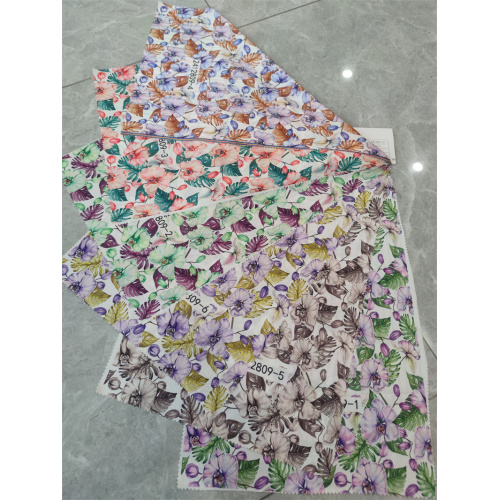 Summer Striped Floral Printed Stretch Satin Dress Fabric