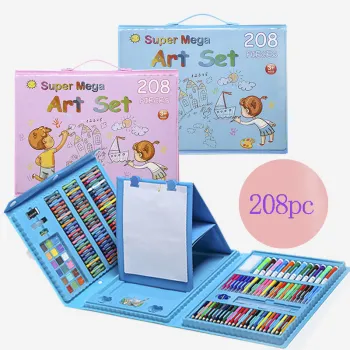 208PCS Art Set: Colored Pencils, Crayons, Watercolor Pens, Brushes, Markers for Artists and Students