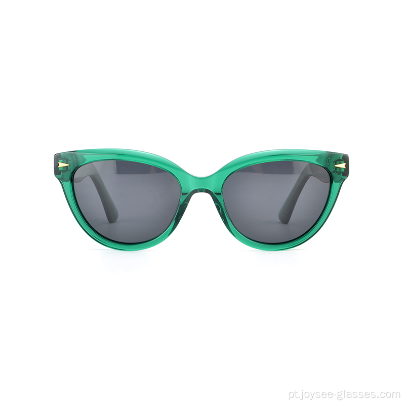 Moda de alta qualidade acetato oval lentes de formato de borboleta óculos de sol