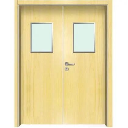 Hospital double wooden ancient doors wood door