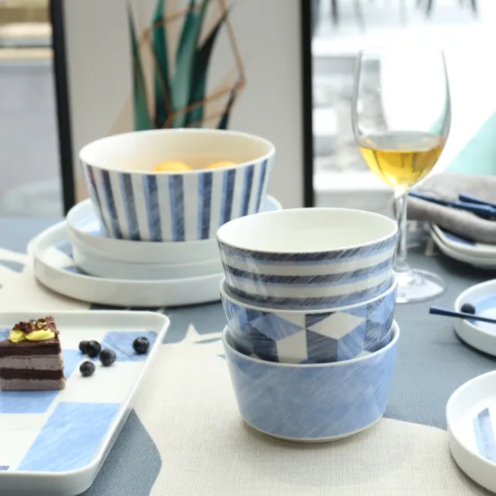 hot selling big salad bowl noodle soup bowl custom logo porcelain dinner bowl sets for restaurant