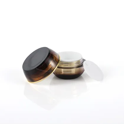 Brown 50g Face Cosmetics Cream Lotion Jars Containers with Lids