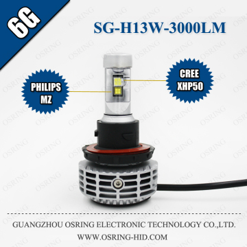 OSRING 6G H13 LED HEADLIGHT CRE CHIP 25W 3000LM FANLESS DESIGN HIGH POWER H13 LED CAR HEADLIGHT BEST QUALITY