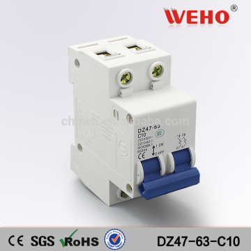 2P 10A C type 240V/415V 50HZ/60HZ C45 MINI CIRCUIT BREAKER/MCB 2P/electrical mcb