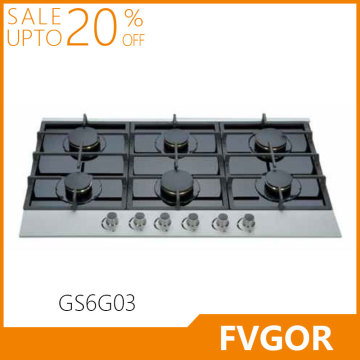 GS6G03 Fvgor built in gas hob with 6 sabaf burner European gas cooktop