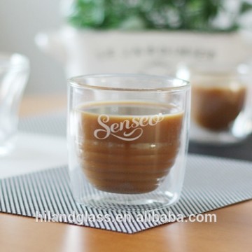 Customized borosilicate double wall glass espresso cup