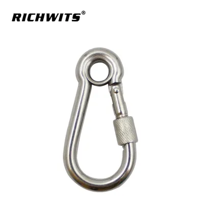 Rigging hardware carabiner hook stainless steel carabiner hook with screw nuk
