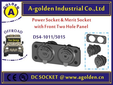 Mini led rocker switch +Waterproof sockets motorcycle double usb socket & 12v power outlet&voltmeter socket