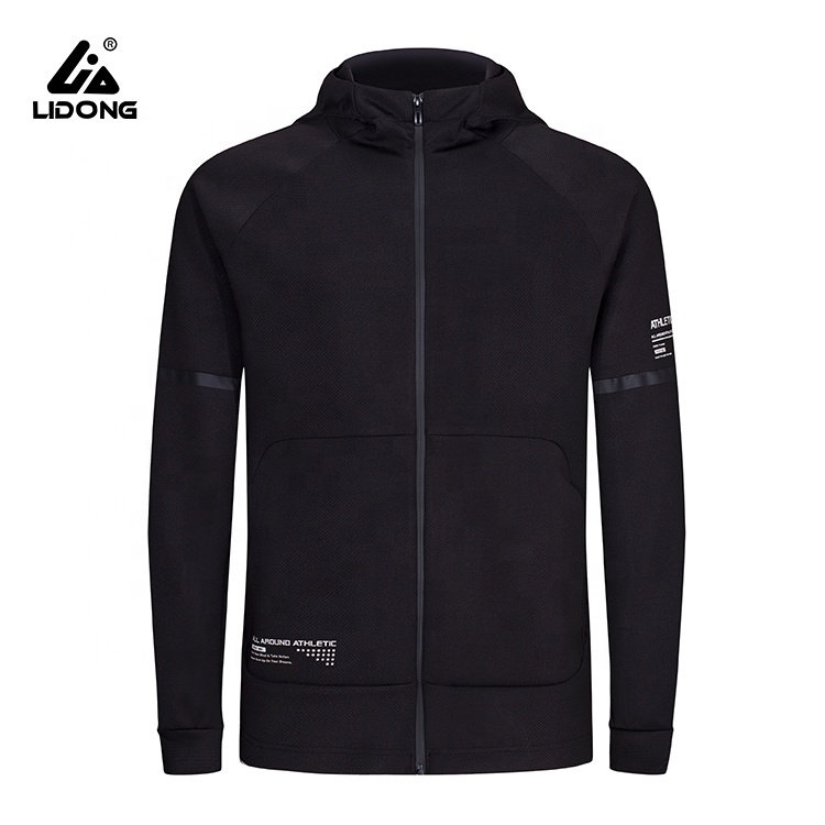 Sports Gym Fitness Running Zipper Jacket Reflective Hoodies