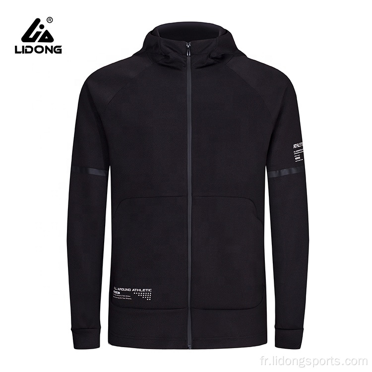 Sports Gym Fitness Running Zipper Veste à capuche réfléchie