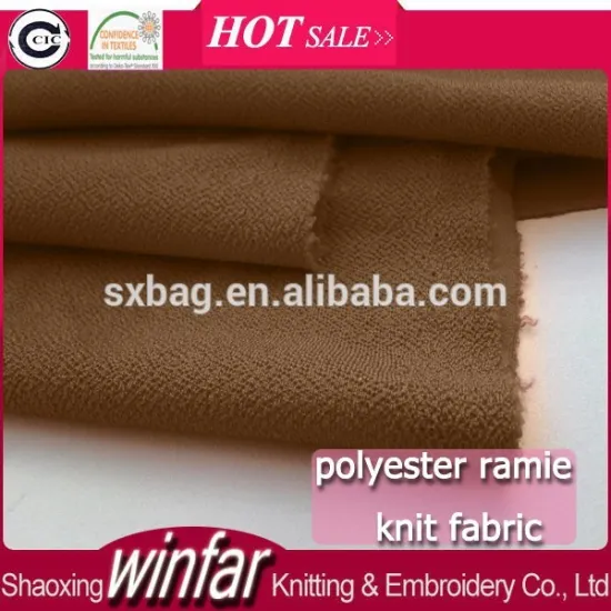 Winfar Textile New Design 75D DTY Ramie Thick Scuba Polyester Fabric