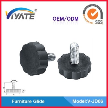 Plastic furniture glides with screw for chair