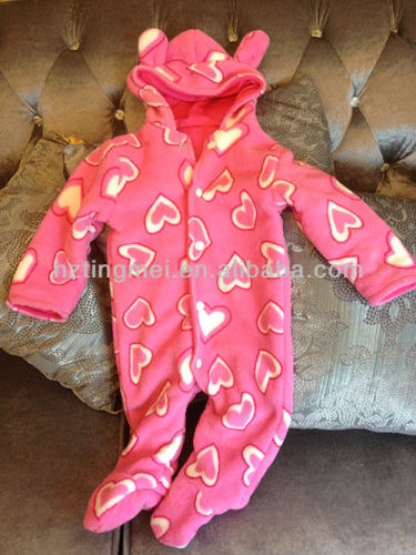 New Design Warm and Soft Hooded Baby Romper